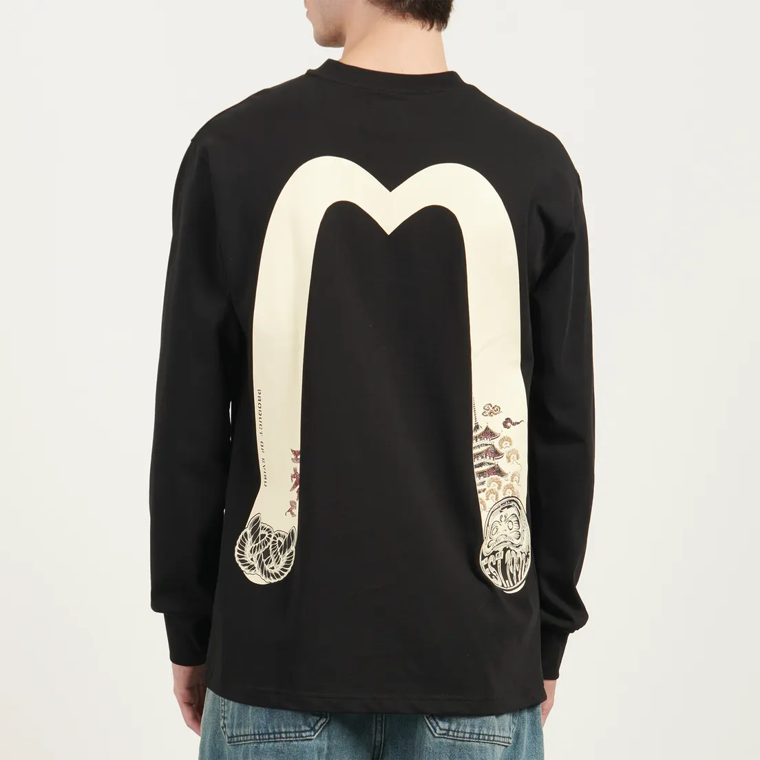 Evisu Мужской лонгслив Heritage Daruma Daicock Printed