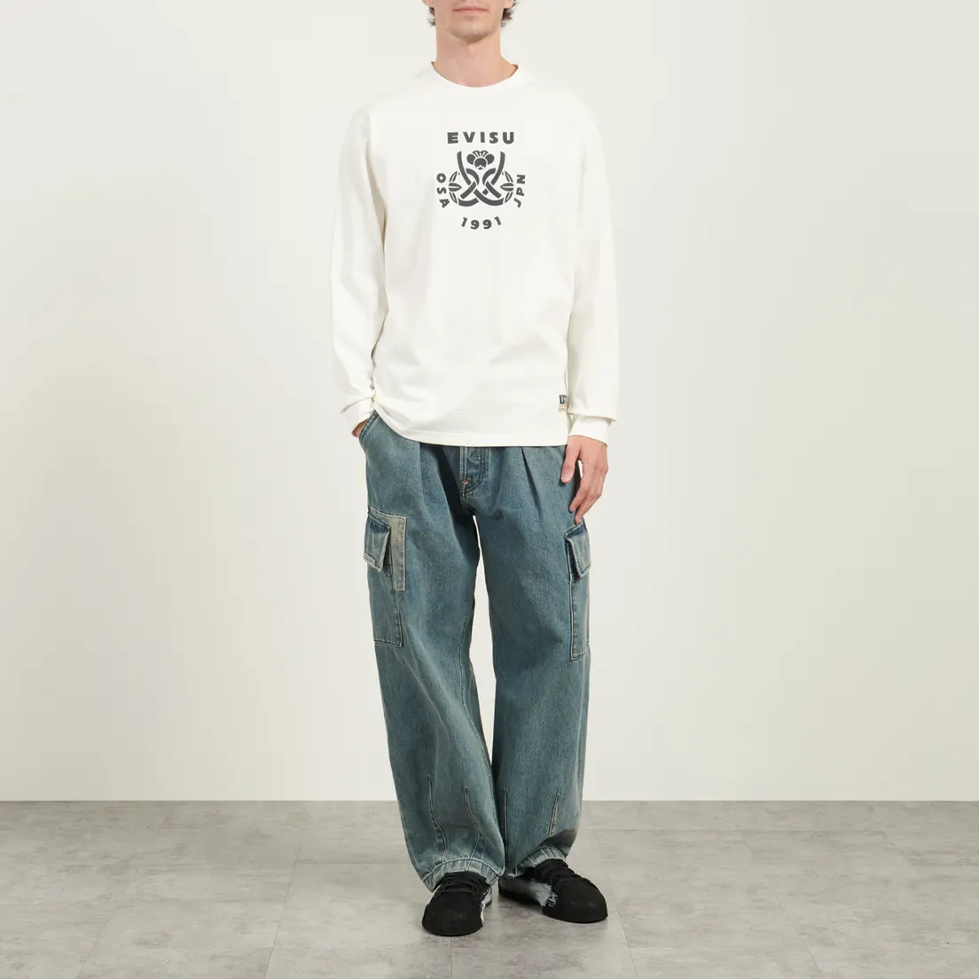 Evisu Мужской лонгслив Heritage Daruma Daicock Printed
