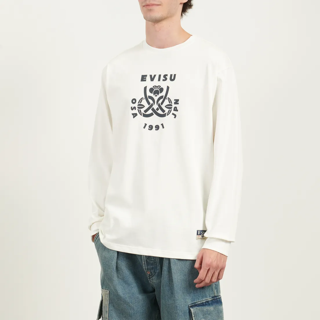 Evisu Мужской лонгслив Heritage Daruma Daicock Printed