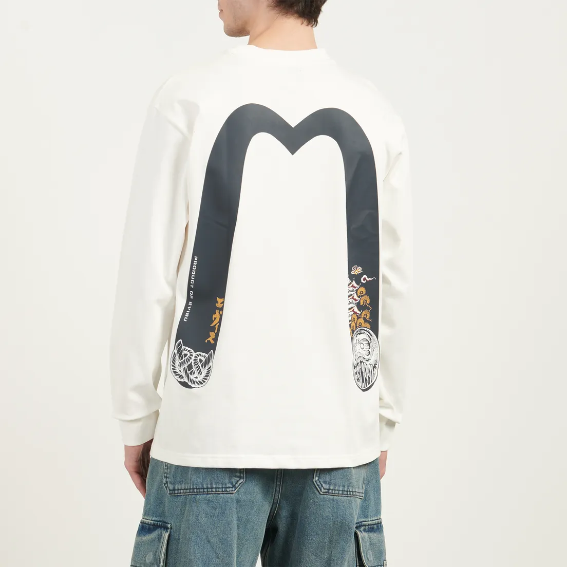 Evisu Мужской лонгслив Heritage Daruma Daicock Printed
