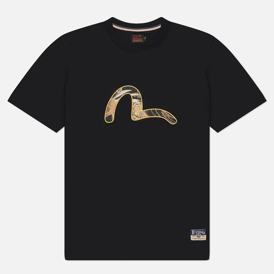 Evisu Мужская футболка Brocade Seagull Applique Regular Fit