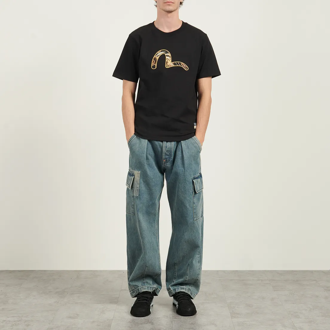 Evisu Мужская футболка Brocade Seagull Applique Regular Fit