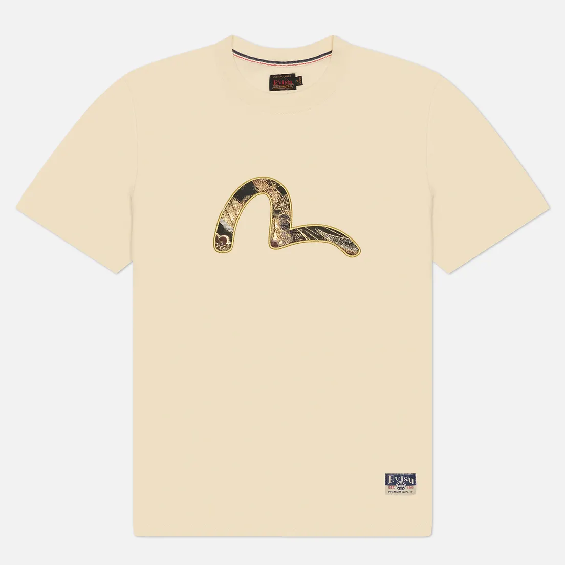 Evisu Мужская футболка Brocade Seagull Applique Regular Fit