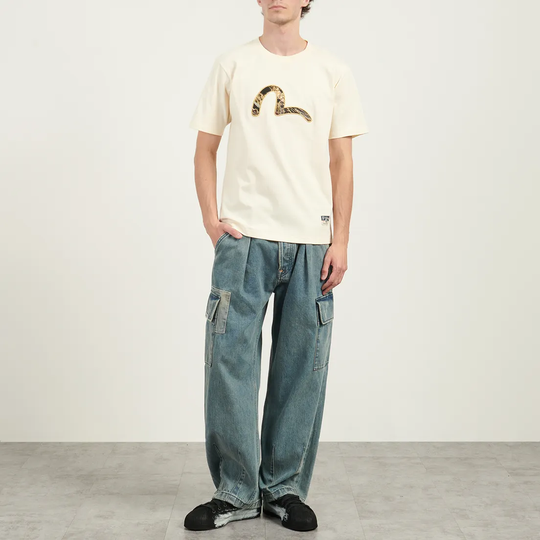 Evisu Мужская футболка Brocade Seagull Applique Regular Fit