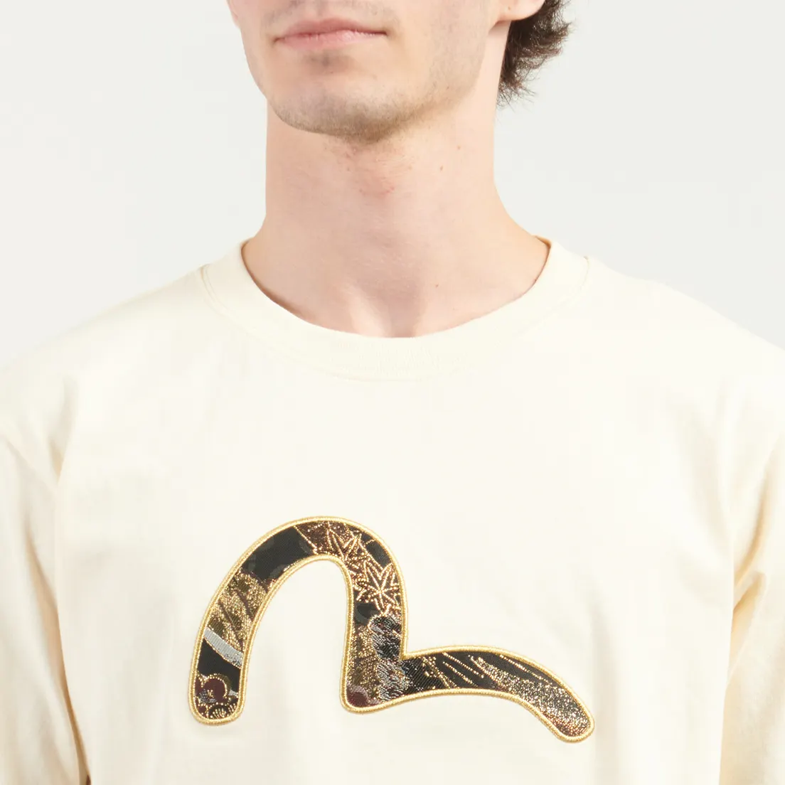 Evisu Мужская футболка Brocade Seagull Applique Regular Fit