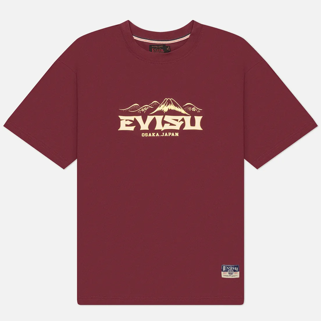 Evisu Мужская футболка Logo & Crane Soaring Daicock Print Relax Fit