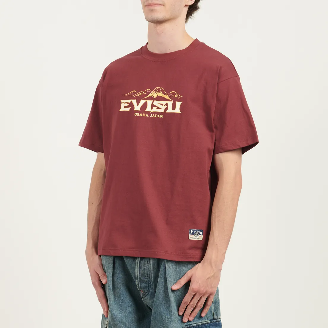Evisu Мужская футболка Logo & Crane Soaring Daicock Print Relax Fit