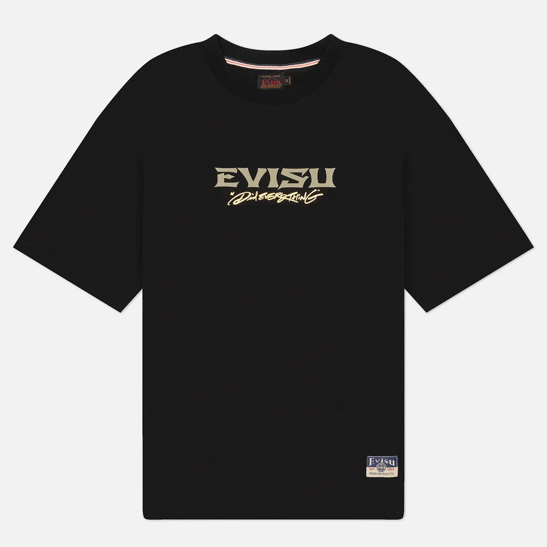 Evisu Мужская футболка Crane & Logo Print Loose Fit