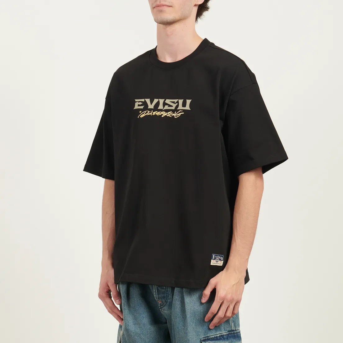Evisu Мужская футболка Crane & Logo Print Loose Fit