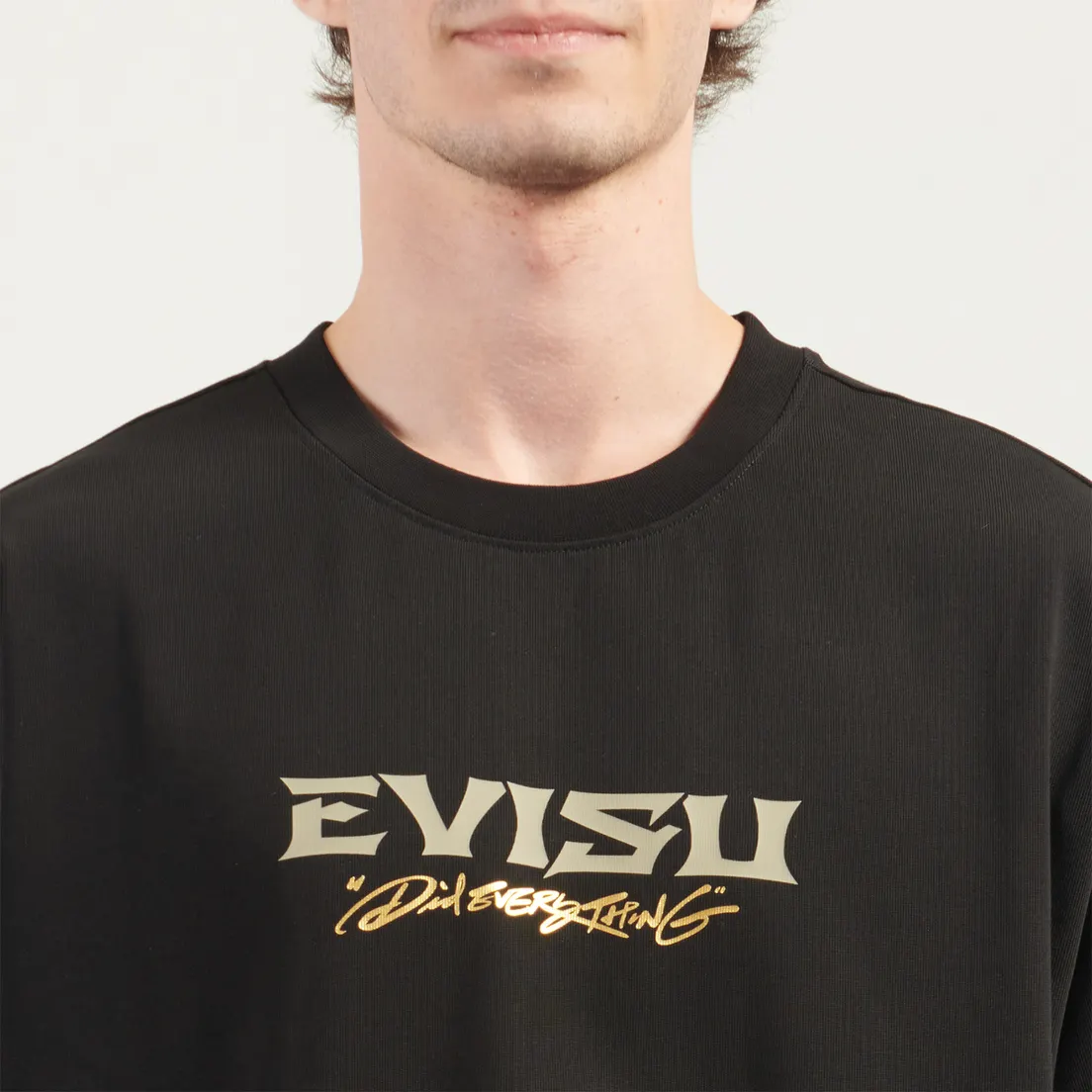 Evisu Мужская футболка Crane & Logo Print Loose Fit