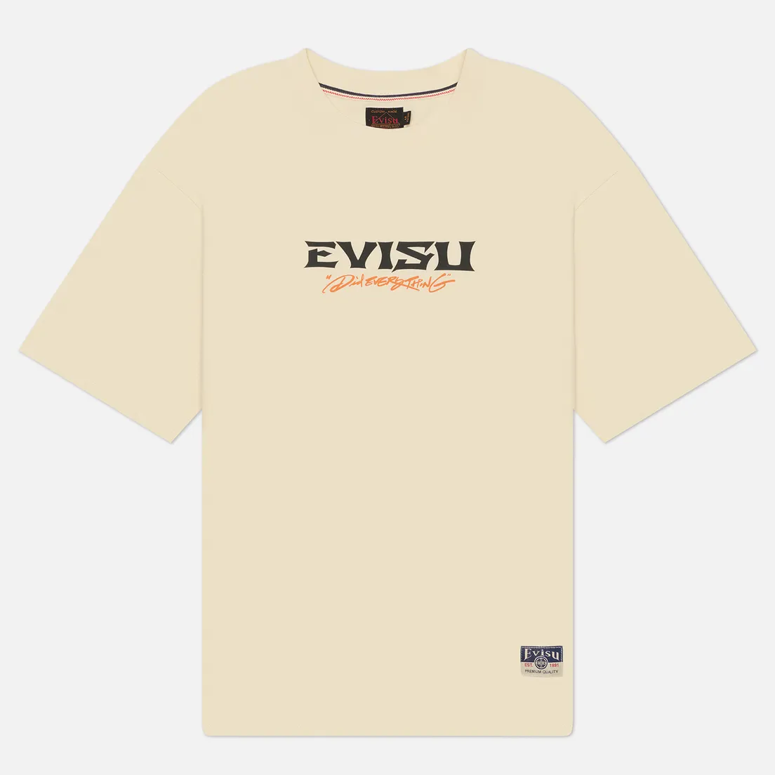 Evisu Мужская футболка Crane & Logo Print Loose Fit