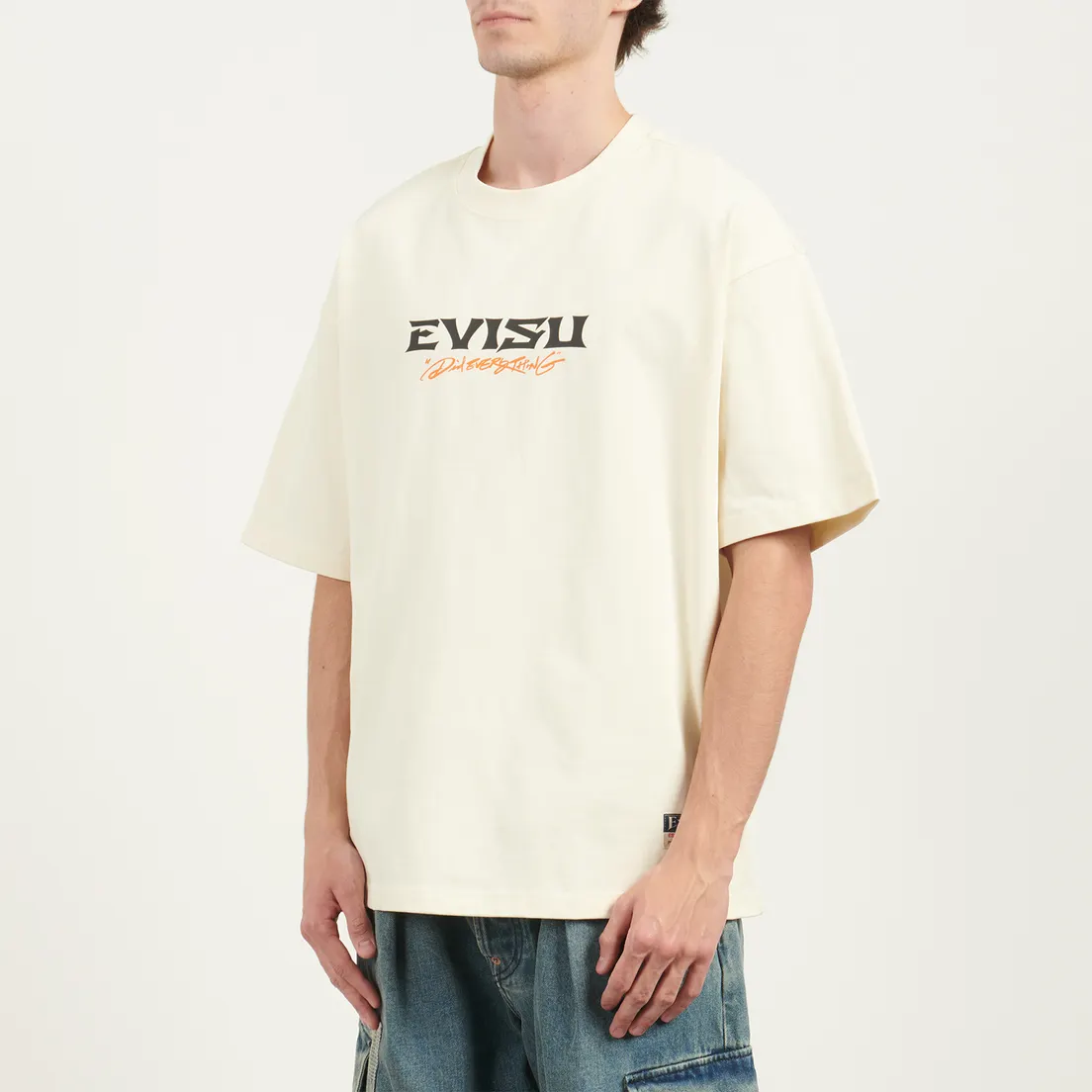 Evisu Мужская футболка Crane & Logo Print Loose Fit