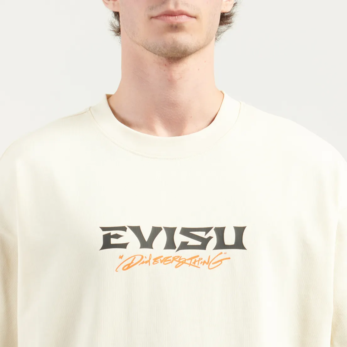 Evisu Мужская футболка Crane & Logo Print Loose Fit