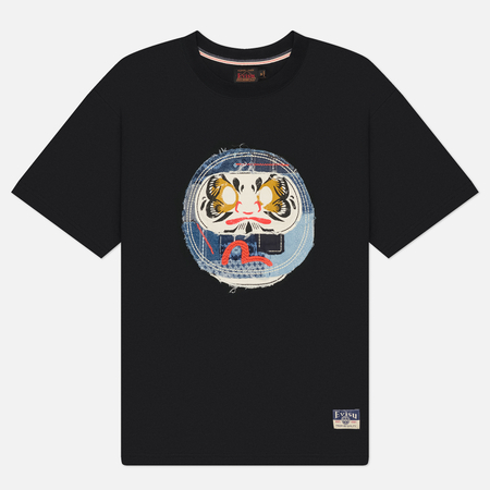 Мужская футболка Evisu Heritage Sashiko Daruma Applique, цвет чёрный, размер XL