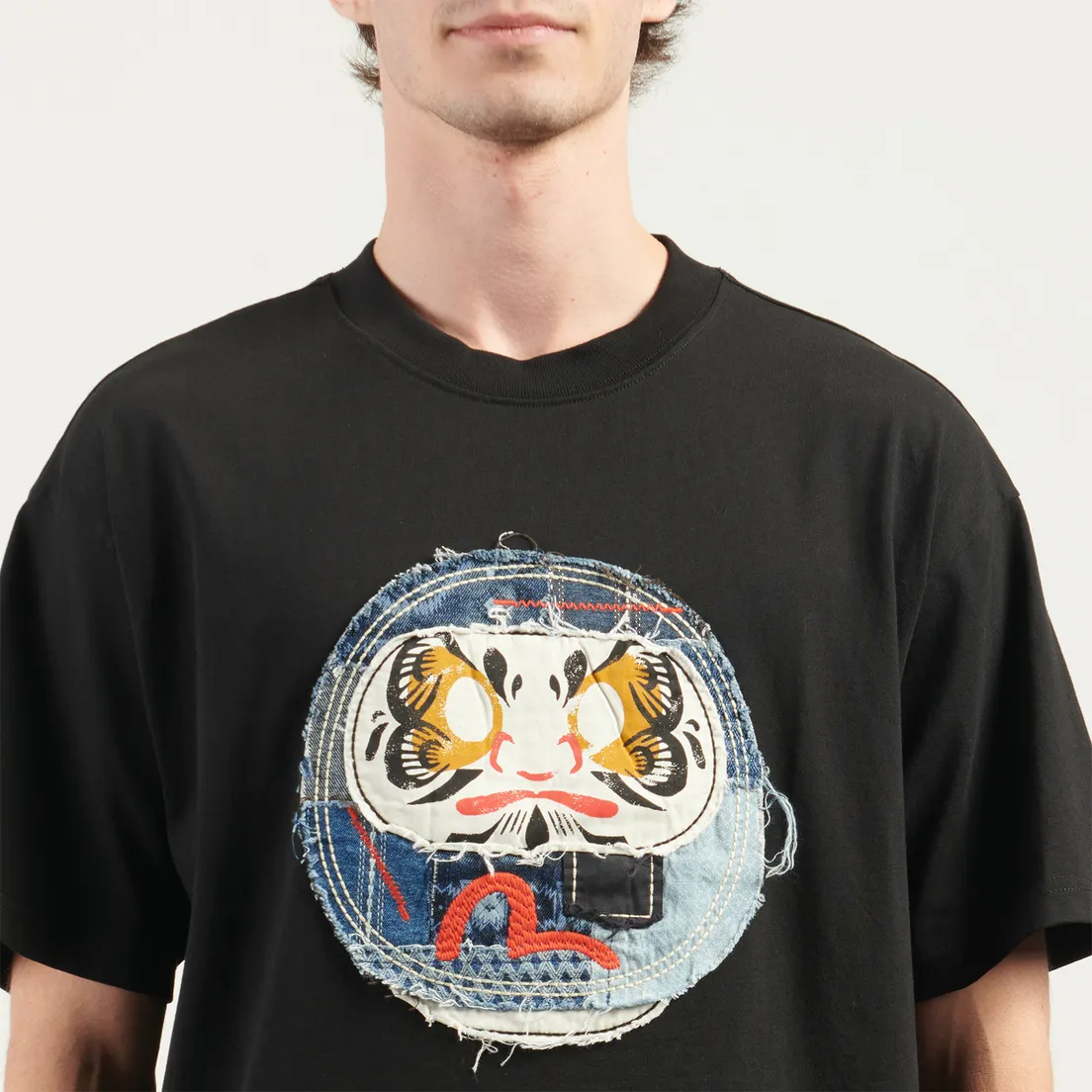 Evisu Мужская футболка Heritage Sashiko Daruma Applique