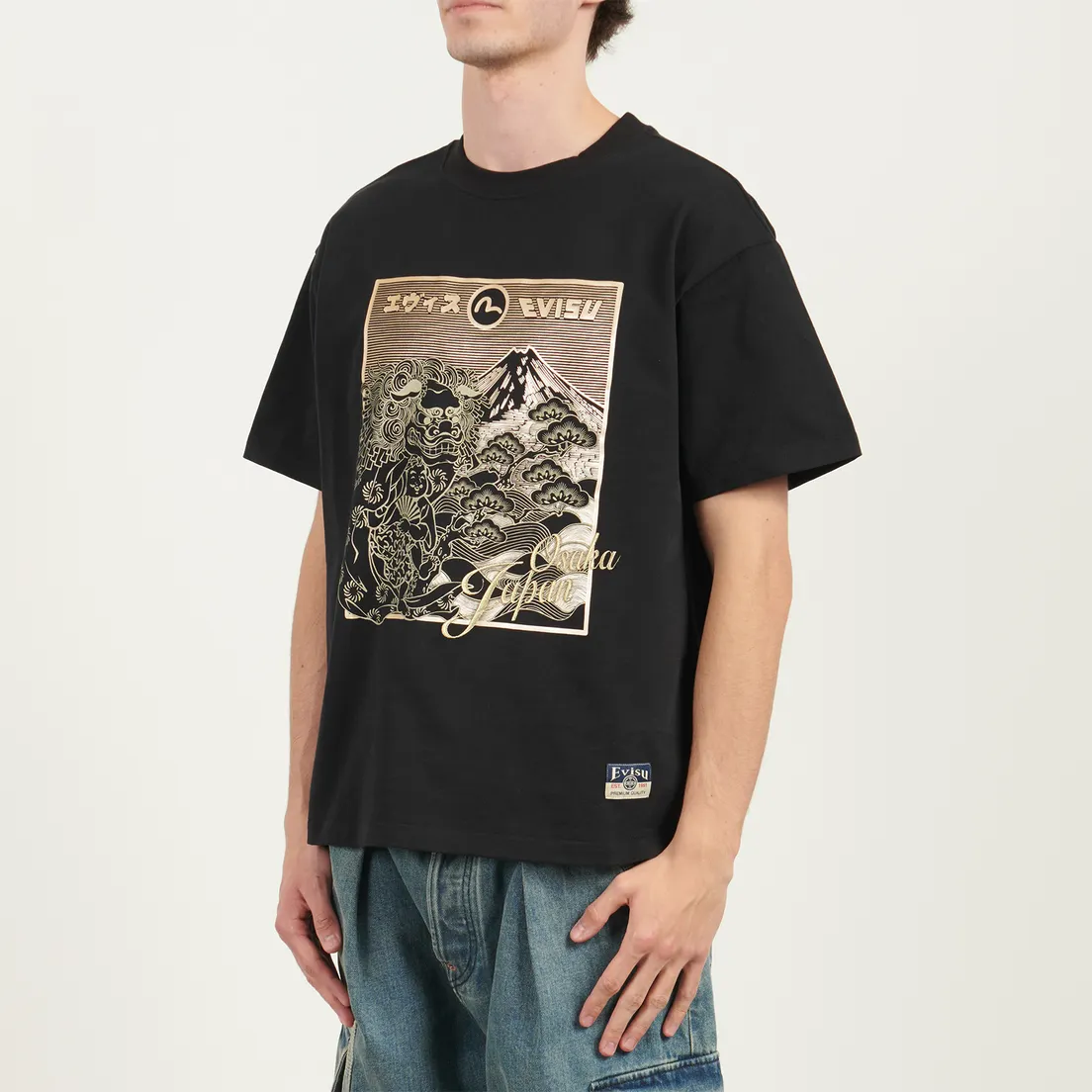 Evisu Мужская футболка Heritage Lion Dance Embroidery