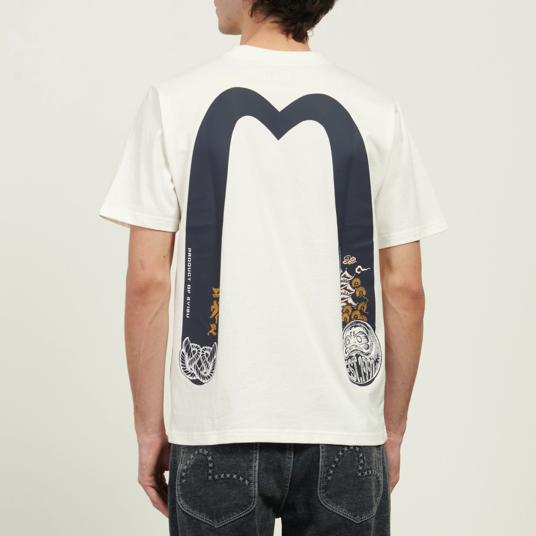 Evisu Мужская футболка Wheel Of Wisdom & Daruma Daicock Print