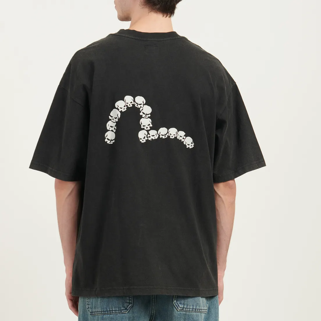 Evisu Мужская футболка Logo & Skull Seagull Print Oversized