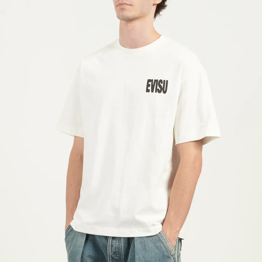 Evisu Мужская футболка Graffiti Style Daicock Print Relax Fit