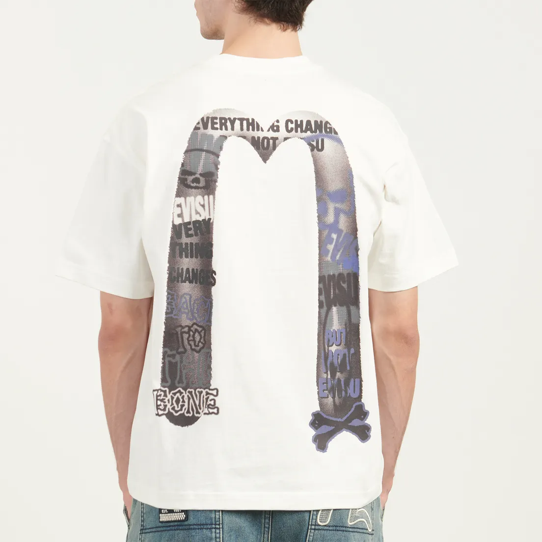 Evisu Мужская футболка Graffiti Style Daicock Print Relax Fit