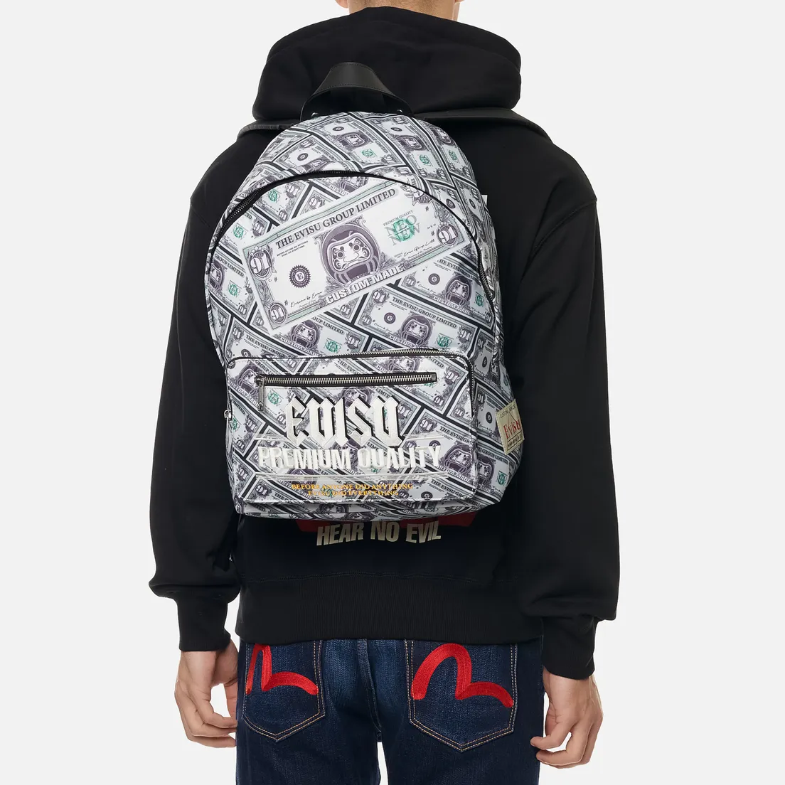 Evisu Рюкзак Daruma Banknote All Over Printed
