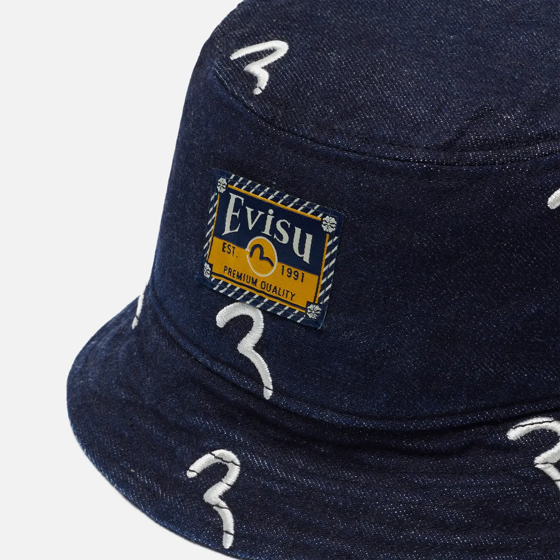 Evisu Панама All Over Seagull Embroidered Denim