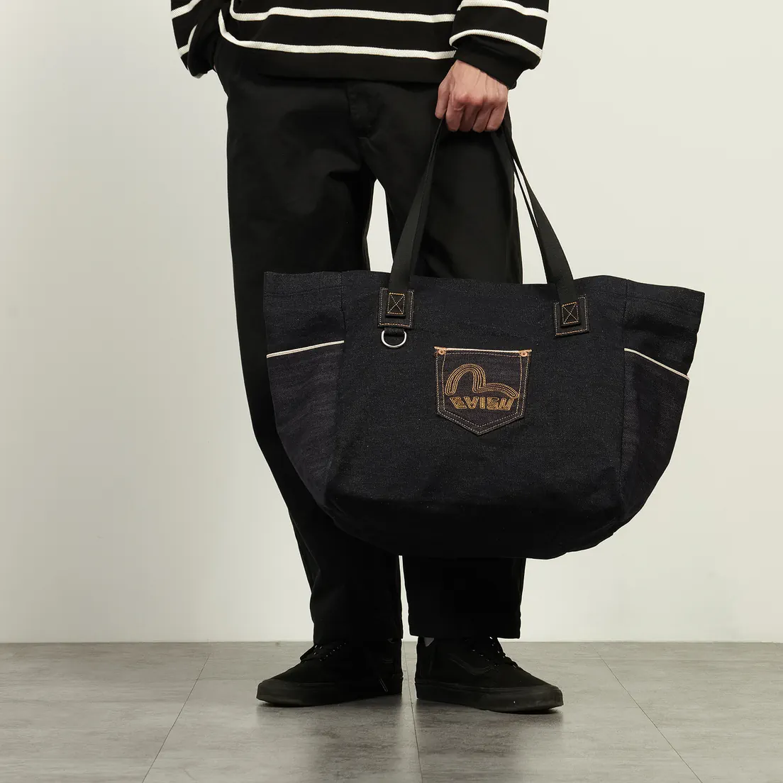 Evisu Сумка Seagull Embroidery Denim Tote