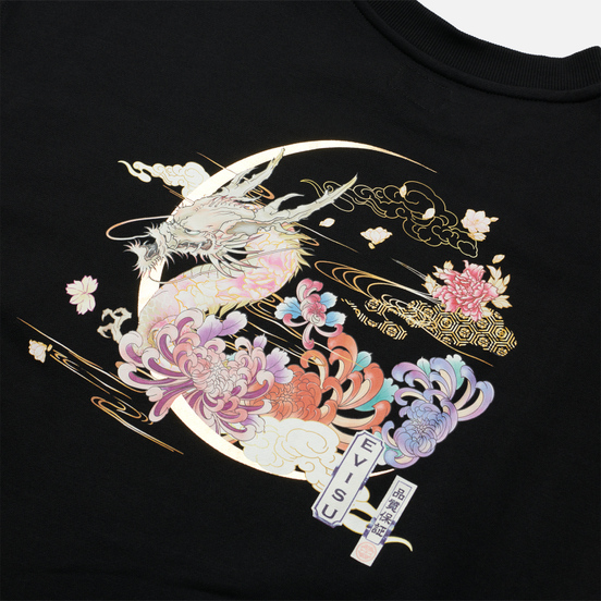 Женская толстовка Evisu Moonlight Dragon Printed Black
