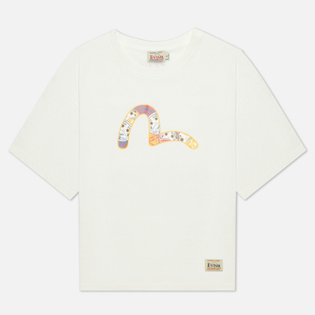 Женская футболка Evisu Daruma All Over Printed Seagull, цвет белый, размер S