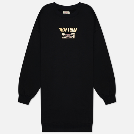 Женская толстовка Evisu All Over Printed Daicock Tunic, цвет чёрный, размер L