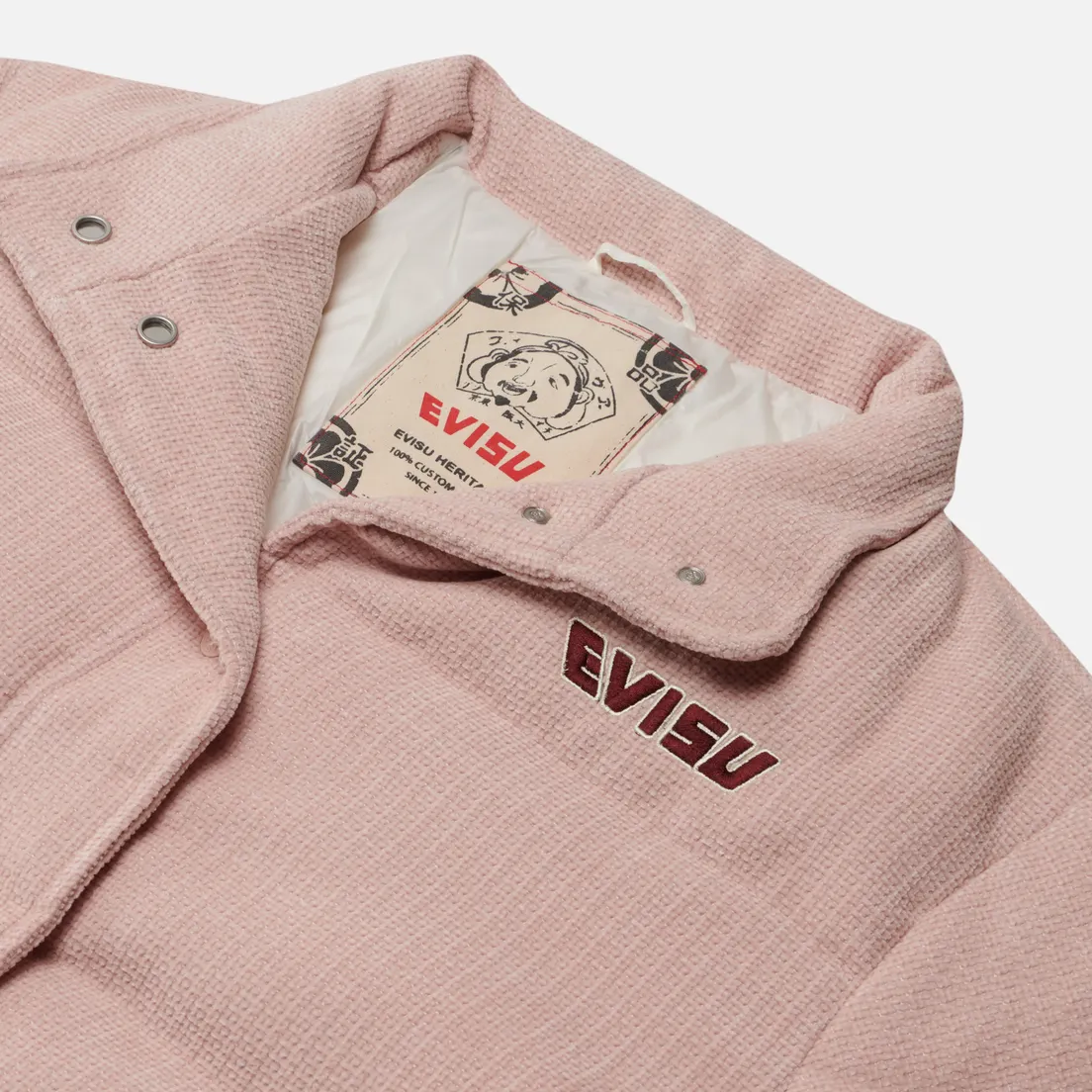 Evisu Женский пуховик Seagull Applique Basket Corduroy Down