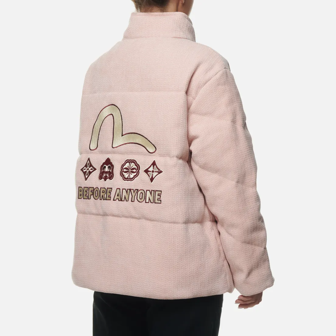 Evisu Женский пуховик Seagull Applique Basket Corduroy Down