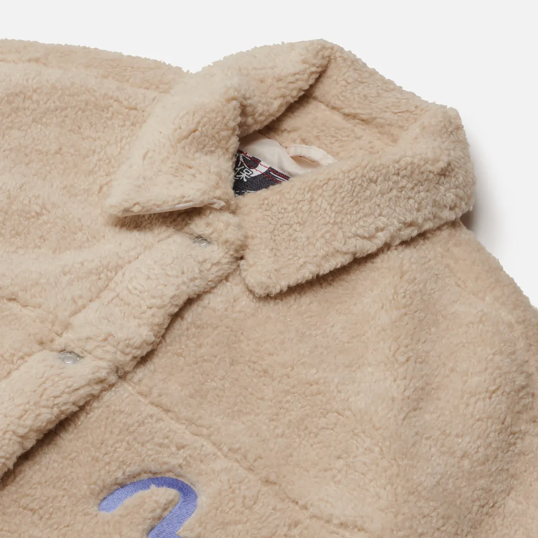 Evisu Женская флисовая куртка Embroidered Logo & EVISU Applique Sherpa Shirt
