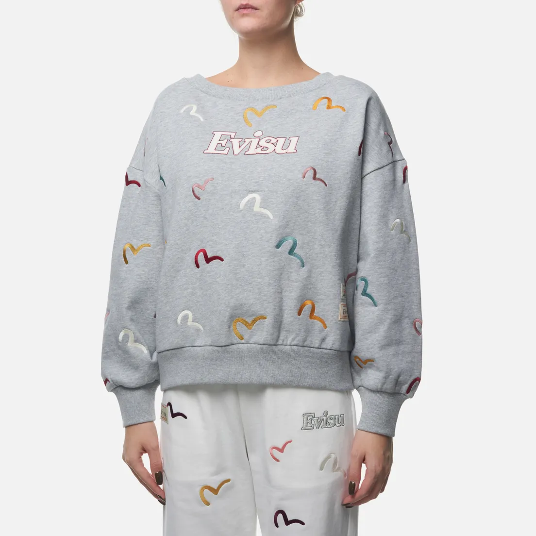 Evisu Женская толстовка All Over Seagull Embroidered