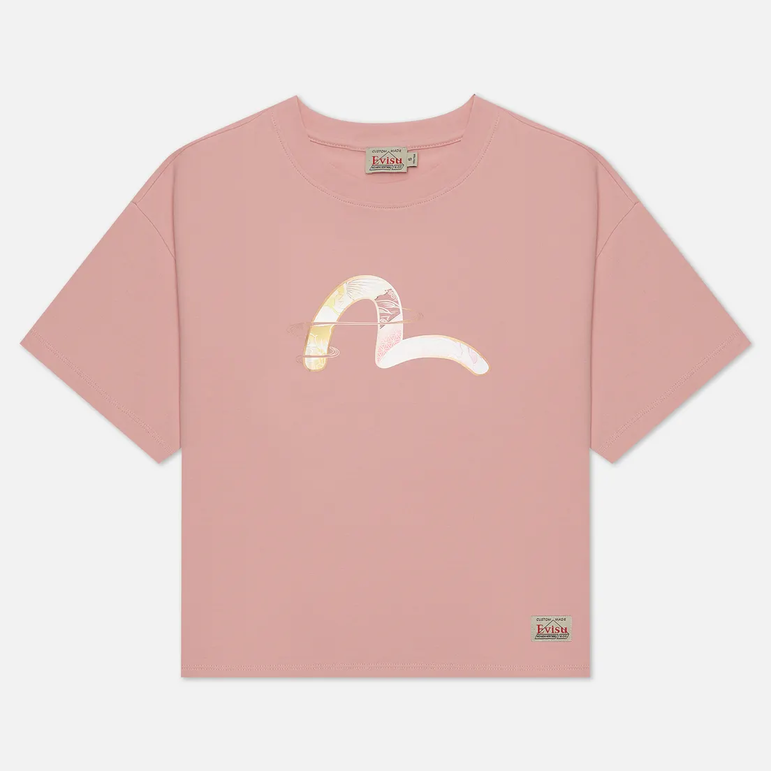 Evisu Женская футболка Japanese Pattern Seagull Printed Boyfriend