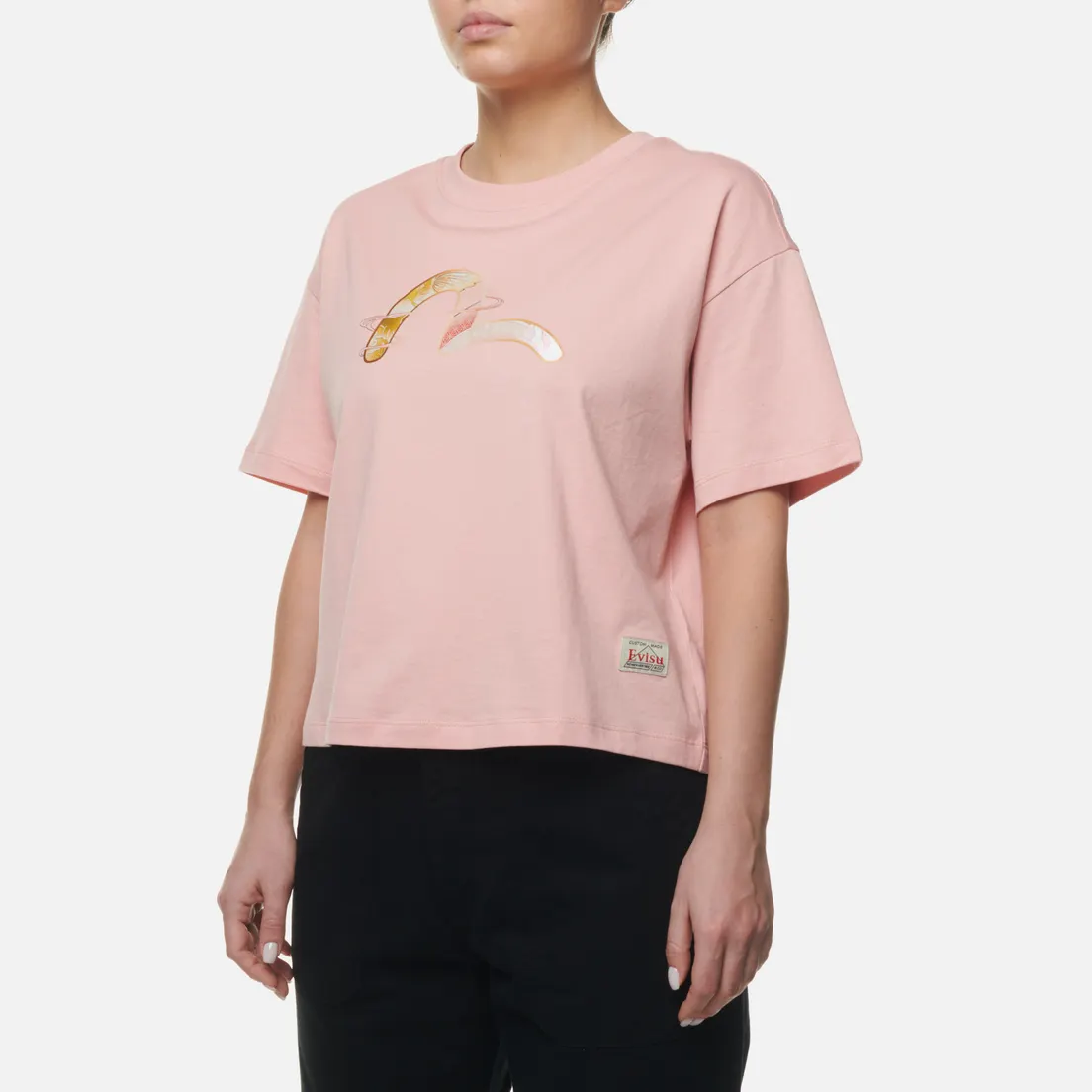 Evisu Женская футболка Japanese Pattern Seagull Printed Boyfriend