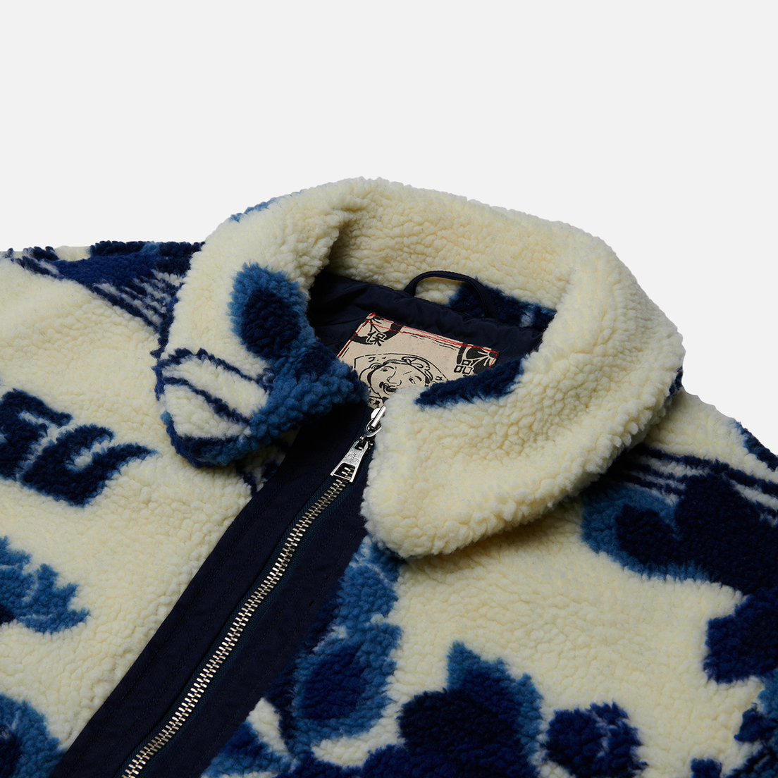 Evisu Женская флисовая куртка Japanese Tonal Floral AO Padded Sherpa