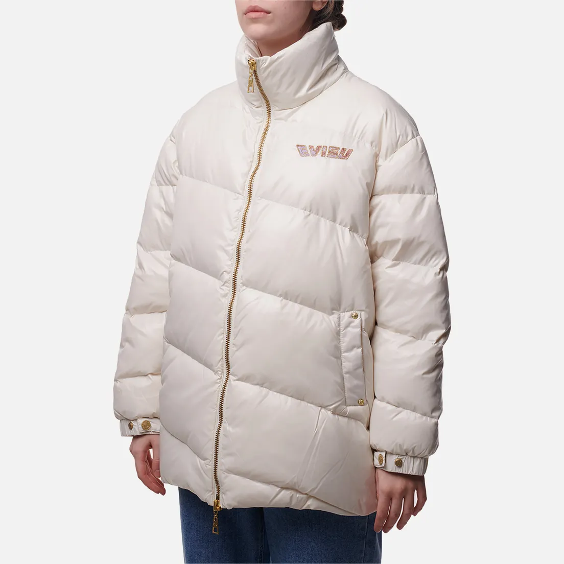 Evisu Женский пуховик 2-Tone Japanese Fog Seagull & Logo Embroidered Down