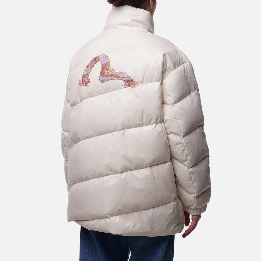 Evisu Женский пуховик 2-Tone Japanese Fog Seagull & Logo Embroidered Down