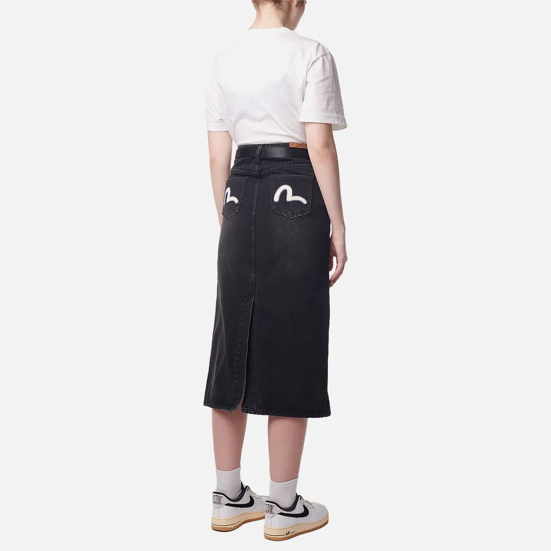 Evisu Женская юбка Seagull Applique Embroidered Denim