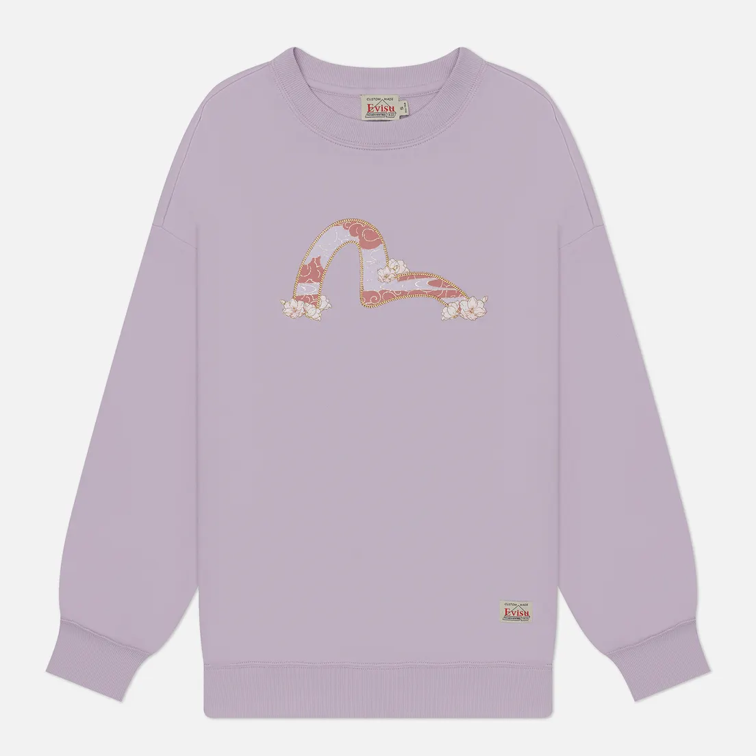 Evisu Женская толстовка Printed 2-Tone Japanese Fog Seagull & Embroidered Saruka
