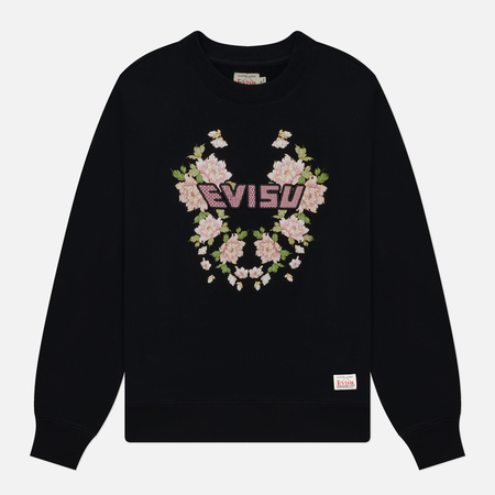 фото Женская толстовка evisu floral printed with logo embroidered, цвет чёрный, размер xs
