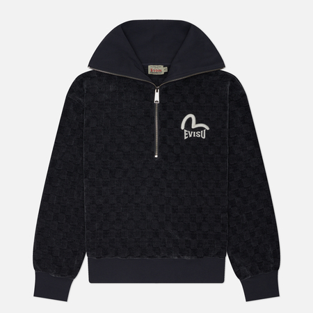 фото Женская толстовка evisu seagull embroidered half zip, цвет серый, размер xs