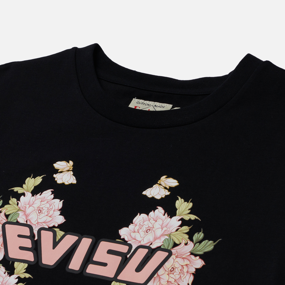Evisu Женская футболка Floral & Logo Printed