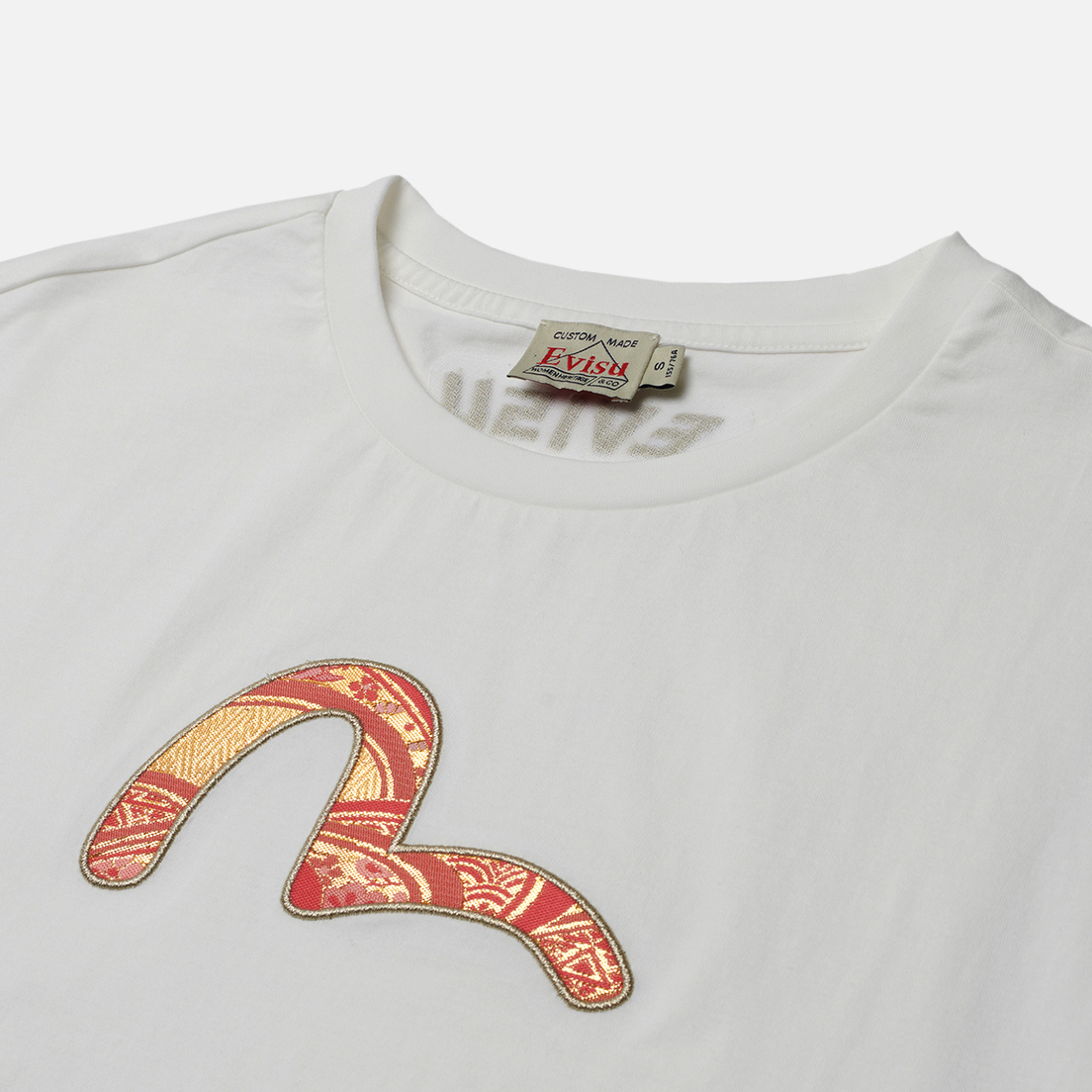 Evisu Женская футболка Embroidered Brocade Inserted Seagull With Logo Printed
