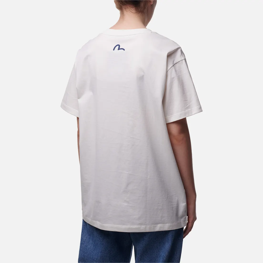Evisu Женская футболка Cat With Slogan Plastisol Printed & Flocking