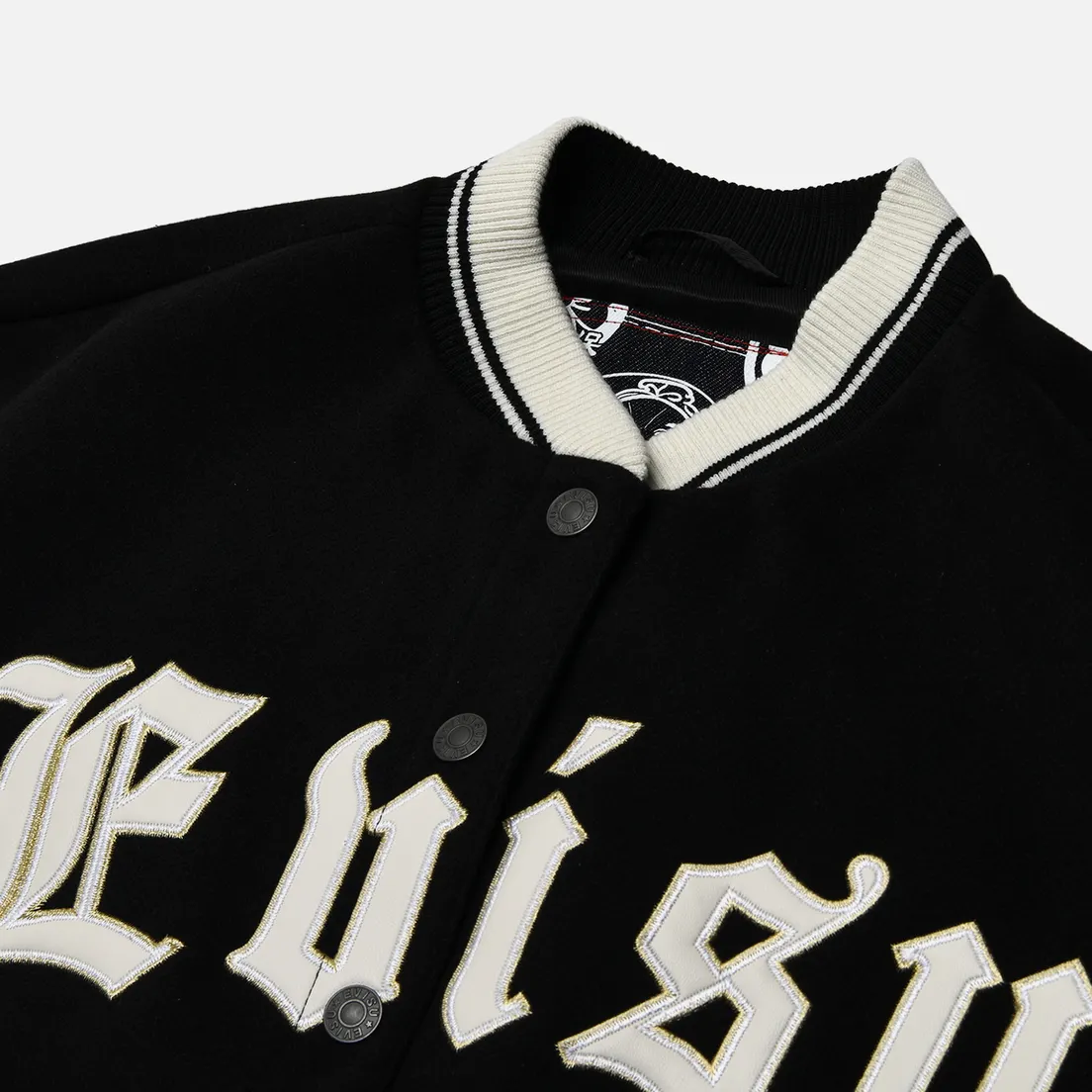 Evisu Женская куртка бомбер Kamon Logo Embroidery Long Varsity