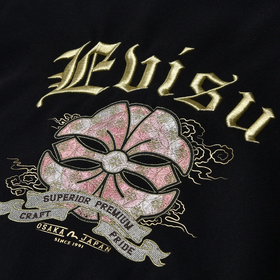 Evisu Женская куртка бомбер Kamon Logo Embroidery Long Varsity