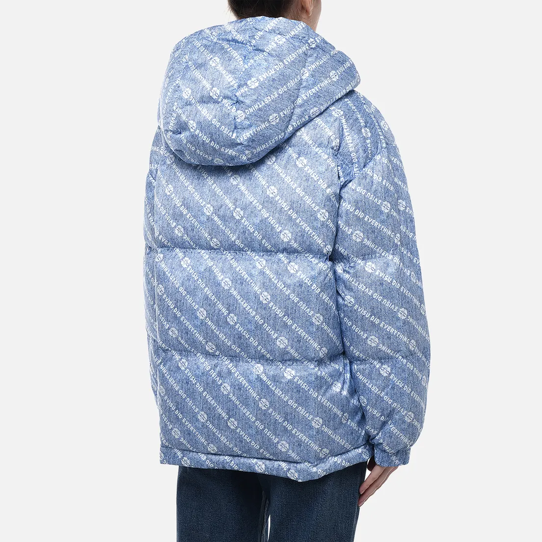 Evisu Женский пуховик Digital Denim All Over Printed Down
