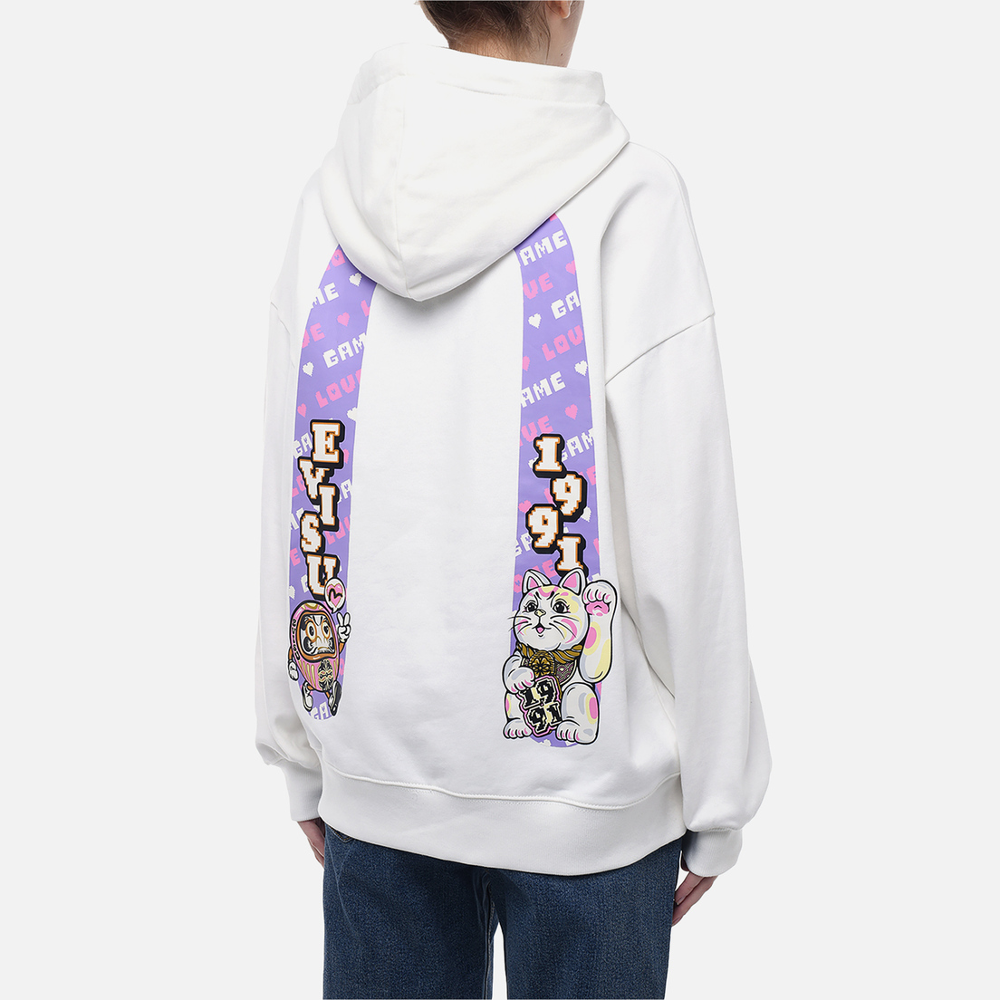 Evisu Женская толстовка Daruma Lucky Cat Printed Daicock